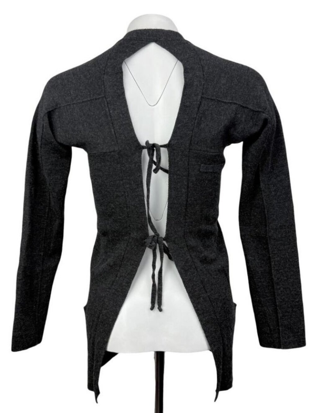 JEAN PAUL GAULTIER Vintage Virgin Wool Button Front Rear Tie Cardigan Size Small